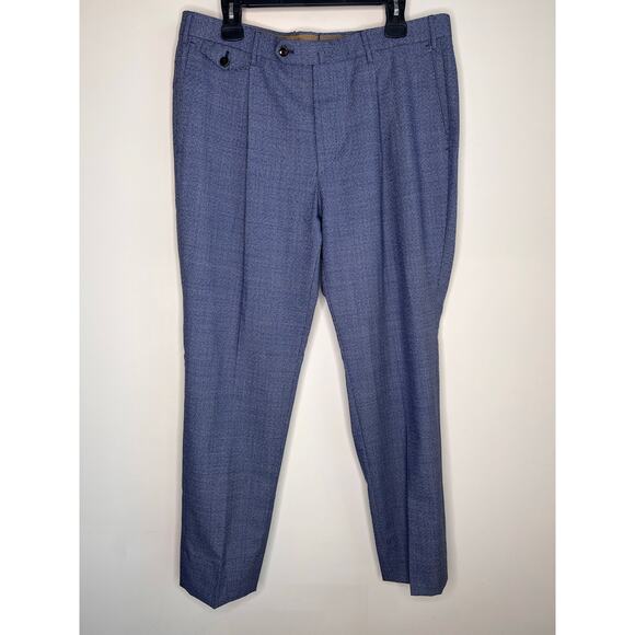 PT Torino Super 100's Fleece Wool Gentleman Fit Trouser Pants Blue Men's Size 54 - Picture 2 of 14